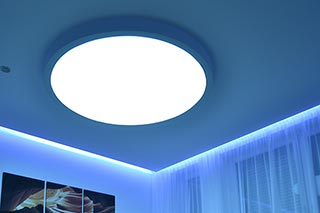 Svetelný sadrokoartónový okrúhly strop